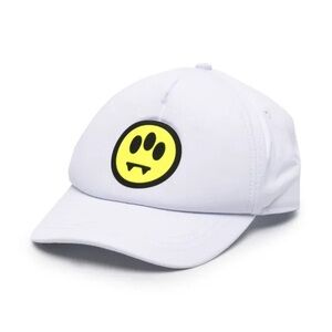 Barrow White Cap with Black Embroidered Logo Vampire Smiley Face